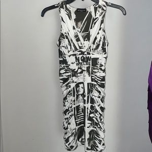 Newspaper Print mini dress worn a handful of times
